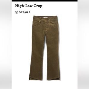 Cabi High-Low Crop Style #4694 Baby Wale Corduroy “Mushroom “ Size 14, EUC